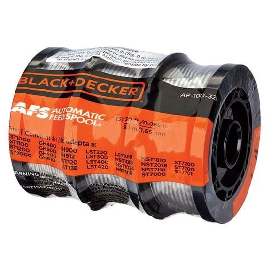 BLACK DECKER Replacement Spools Trimmer Line, 30-Foot, 0.065-Inch, 3-Pack (AF1003ZP)