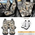 thumbnail image 3 of Yuyamidu Deer Car Seat Cover Full Set of 15 Pcs USA Flag Steering Wheel Cover Seat Belt Covers Trash Can Air Vent Pouch Camo Hunting Rear View Mirror Cover Coasters Key Chain Car Accessories, 3 of 7
