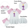 thumbnail image 2 of Pack of 2, Happy First Birthday & I'm 1 Funny Dresses For Baby, Newborn Babies Skirts, Infant Princess Dress, Toddler Frocks (Pink Raglan Dresses, 6-12 Months), 2 of 5