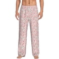 thumbnail image 2 of Picia Floral Retro Style Mens Soft Woven Cotton Elastic Waistband Sleep Pajama Pant Lounge Sleep Pant With Pockets And Drawstring-Medium, 2 of 9