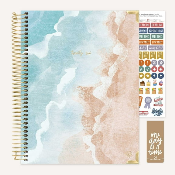 bloom daily planners Hardcover 2026 Planner, 8.5" x 11", Weekly & Monthly Dated Agenda Organizer with Stickers, Ocean Oasis