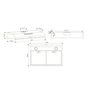 FIREGAS 30 inch Under Cabinet Range Hood with Ducted / Ductless Convertible Slim Kitchen over Stove Vent, 3 Speed Exhaust Fan, Reusable Filter, LED Lights in Stainless Steel