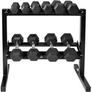 Rubber Coated Hex Dumbbell Set with Two Tier Premium Built for Strength Building, Weight Loss & Home Gym – Multiple Sets Available