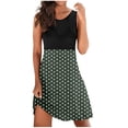 thumbnail image 2 of SMihono Robe d'Été Bohème pour Femmes Grande Taille Mode d'Été Imprimée Col Rond Patchwork Sans Manches, 2 of 6