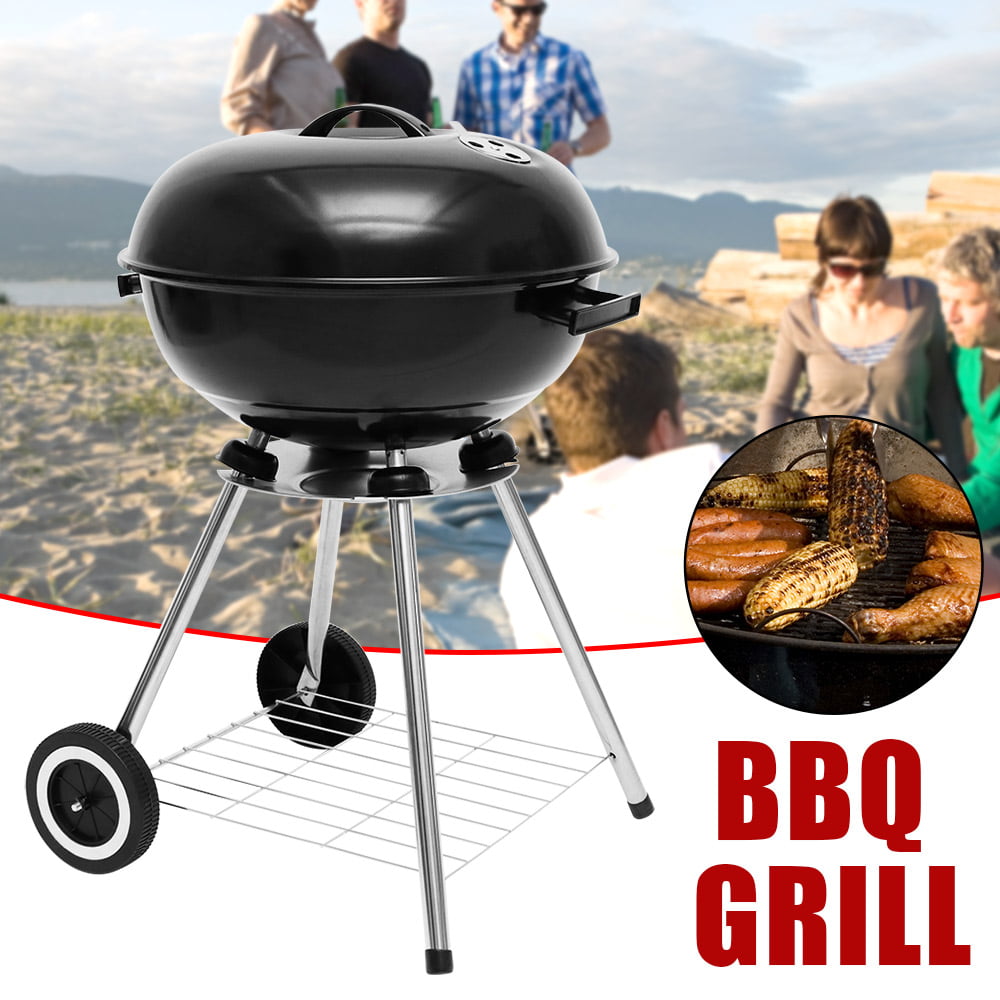 Charcoal BBQ Grill Outdoor Garden Patio Camping & Portable Briquette Holder 