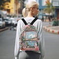 thumbnail image 7 of FORMRS Mini Backpack Purse for Women Travel Daypack Casual Shoulder Bag, Pink Boat, 7 of 7