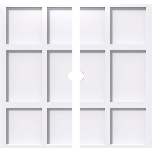 Ekena Millwork CMP34RK2-02000 34 in. OD x 2 in. ID Square Rubik Architectural Grade PVC Contemporary Ceiling Medallion - 2 Piece