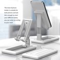 thumbnail image 1 of Phone Holder Retractable Desktop Tablet Bracket Plastic Non-slip Retractable Phone Mobile Stand for Home Office, White, 1 of 5