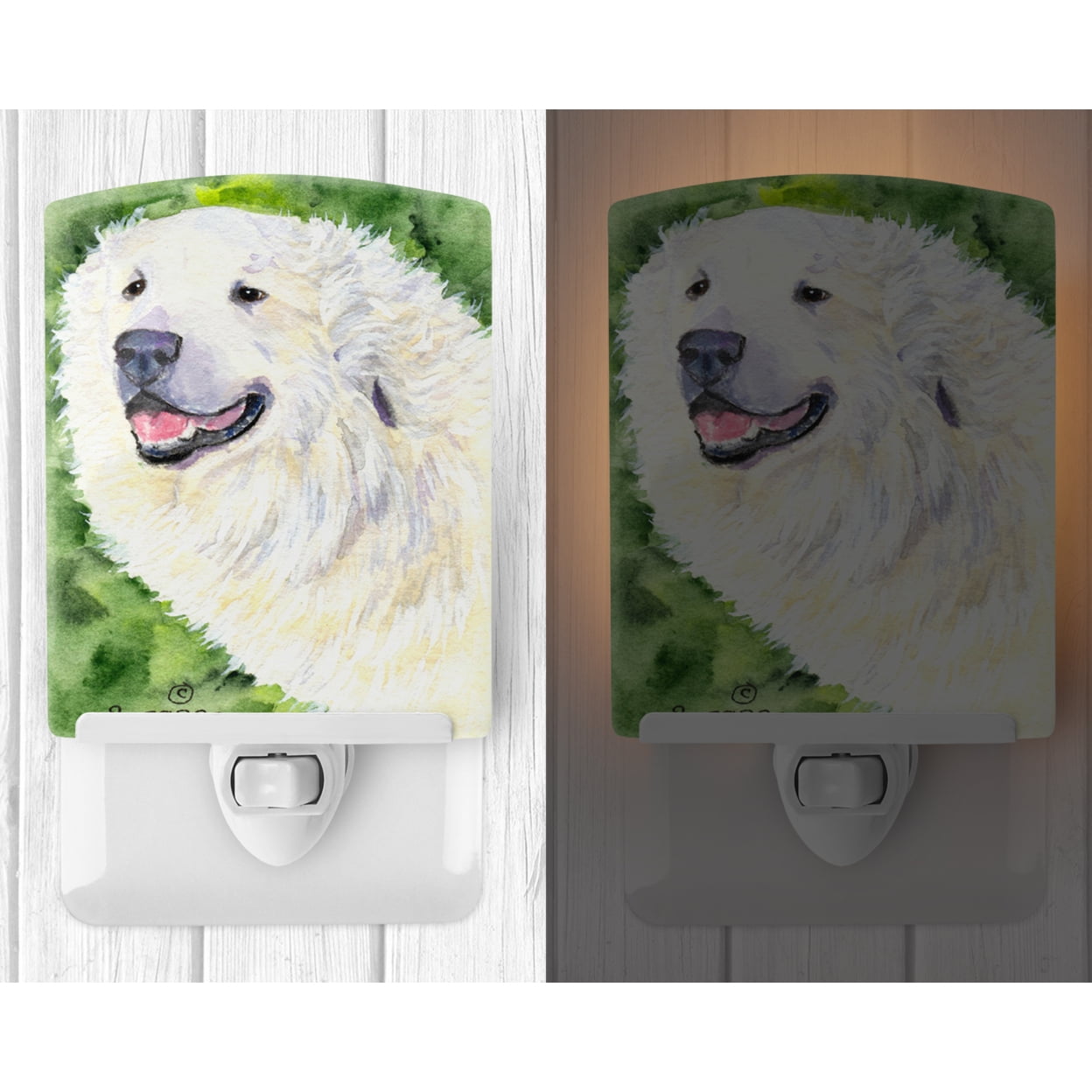 Caroline's Treasures SS8981CNL Great Pyrenees Ceramic Night Light, 6x4x3", multicolor
