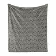 thumbnail image 1 of Lattice Soft Flannel Fleece Throw Blanket, Striped Pattern with Diagonal Squares and Zig Zag Triangles Geometry, Cozy Plush for Indoor and Outdoor Use, 70" x 90", Charcoal Grey Eggshell, by Ambesonne, 1 of 6