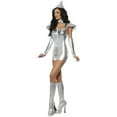 thumbnail image 4 of Shimmering Silver Man Halloween Adult Outfit Robot Suit Party Dress Up, 4 of 9
