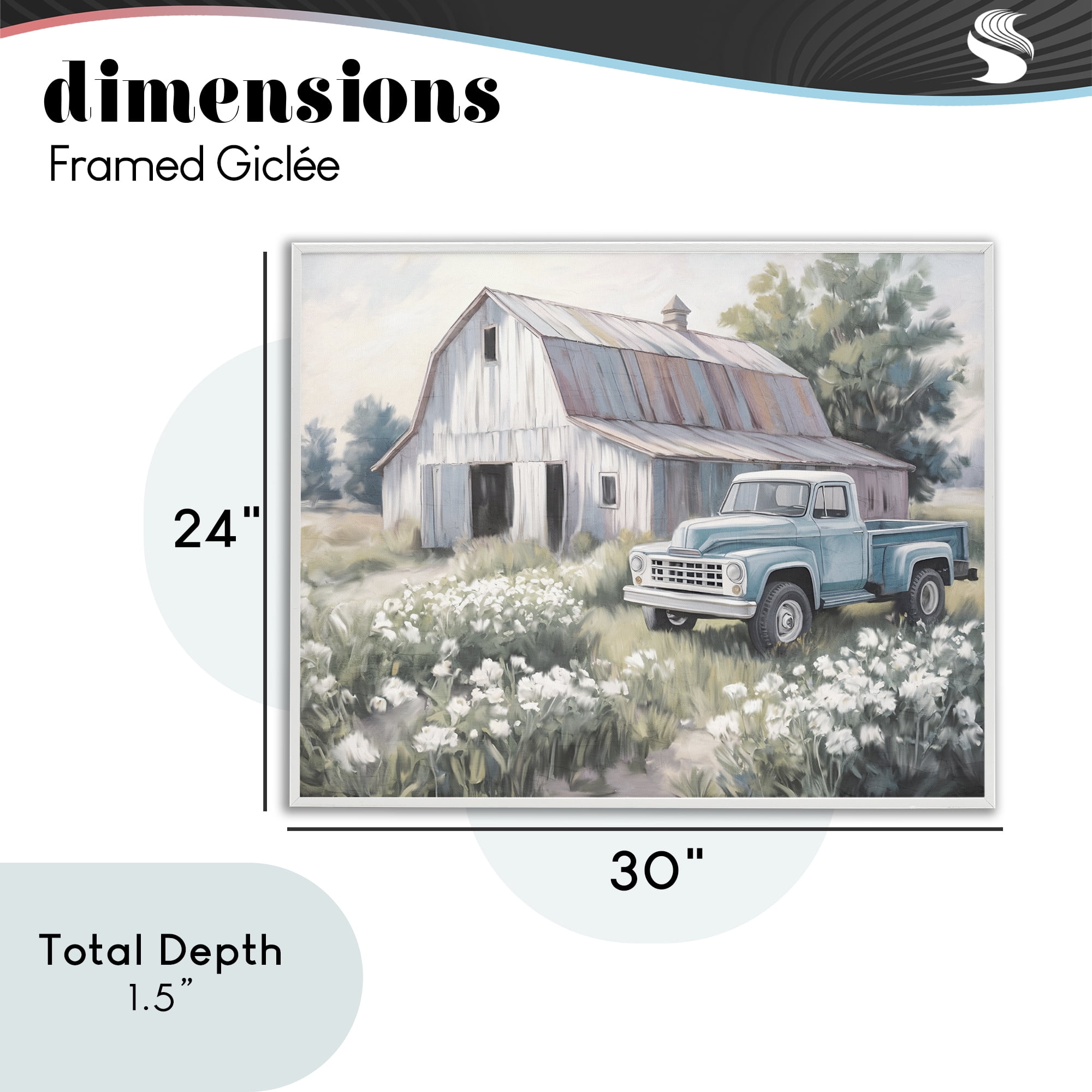 Stupell Industries Pastoral Farm Dreams White Framed Giclee Art, design by Kim Allen