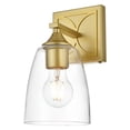 thumbnail image 2 of Living District Harris 1-Light Iron & Glass Bath Sconce in Brass/Clear, 2 of 6