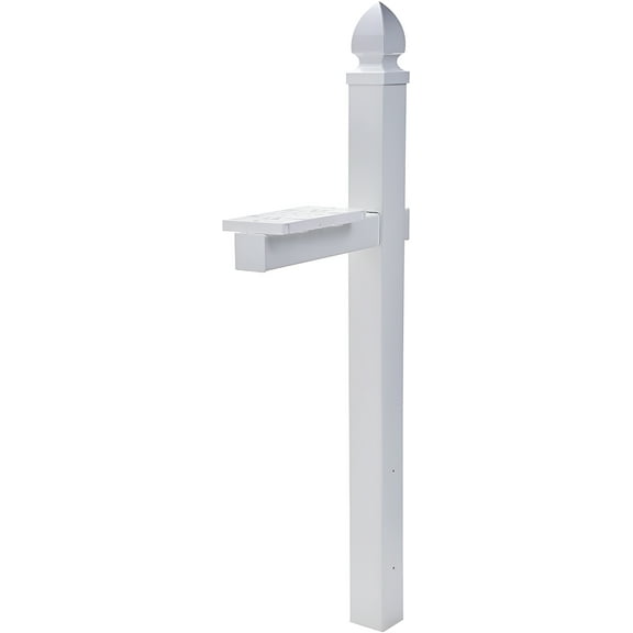 Gibraltar Mailboxes Whitley Mailbox Post WP000W01 - Rust Resistant Heavy-Duty Plastic - White