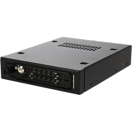 ICY DOCK Industrial Full Metal 2.5 SATA/SAS HDD & SSD Hot Swap Mobile Rack Cage for 3.5 Drive Bay with Key Lock & Thumb Screw - ToughArmor EX MB491SKL-B