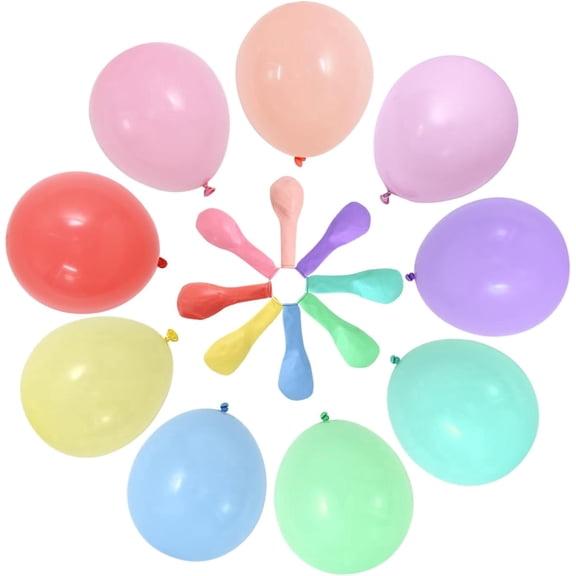 100 Pack 10 Inch Thick Macaron Pastel Latex Balloons, Mixed Color Balloons for Birthday, Wedding, Engagement, Baby Shower, Bridal Shower & Party Decorations