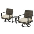 thumbnail image 2 of Sunvivi Patio Swivel Dining Chairs with 360-Degree Rotating, All Weather Rattan Chairs with Water-resistant Cushions & Metal Frame, Modern Outdoor Rocking Chair for Porch, Bistro, Balcony, 2 of 9