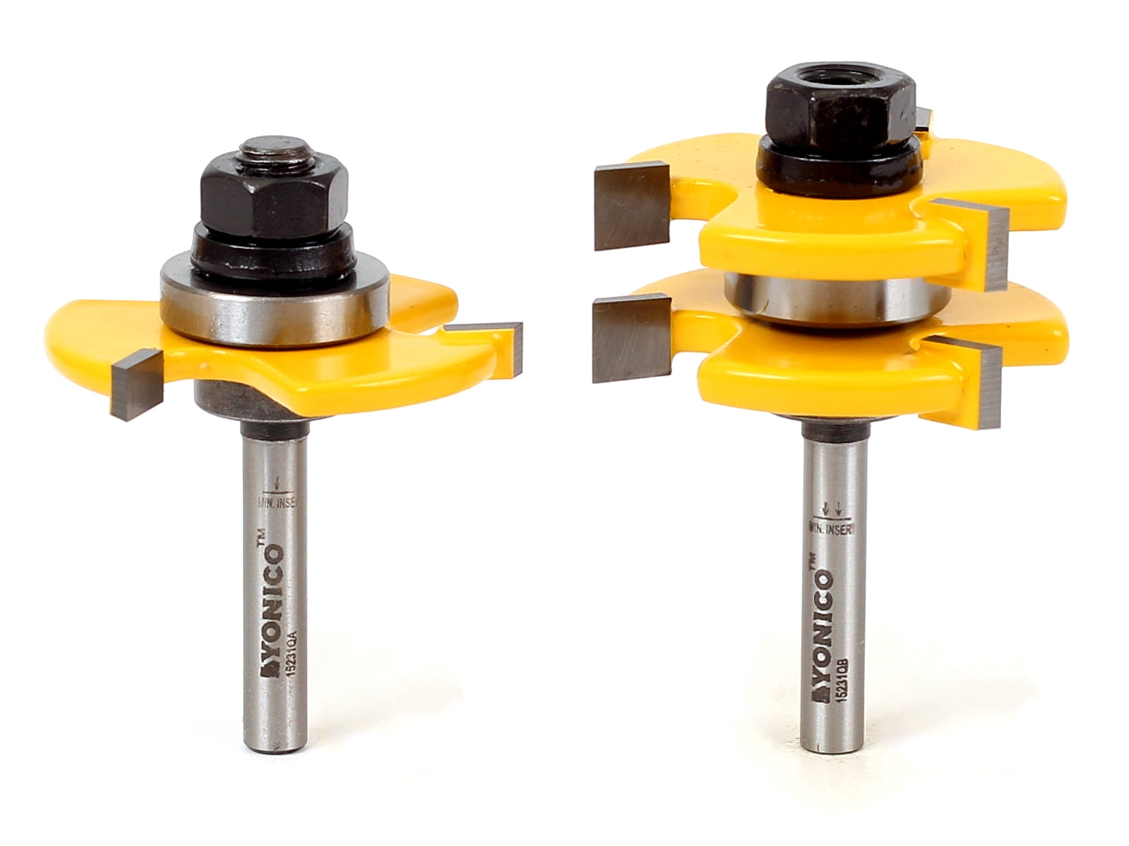 Yonico 15231q 1/4-Inch Plywood 2 Bit Plywood Tongue and Groove Router Bit Set 1/4-Inch Shank