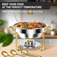 thumbnail image 5 of 5Qt Stainless Steel Round Chafing Dish Buffet Set, Full Size Food Warmer with Glass Lid, Folding Stand & Fuel Holder for Catering, Weddings, Parties, Banquets, 5 of 7