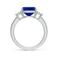 thumbnail image 2 of ANGARA Cushion Lab Grown 4 Ct Blue Sapphire & Diamond Engagement Ring for Women in 14K White Gold (Size-9mm) | September Birthstone, Anniversary, Jewelry Gift for Women | Lab-Grown Blue Sapphire Ring, 2 of 8