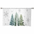 thumbnail image 3 of Green Christmas Tree Sheer Curtains 54 Inches Length 2 Panels Set, Window Sheer Curtains for Living Room/Bedroom, Xmas Tree Grey Snowflake Light Filtering Rod Pocket Curtain 52'' x 54'' x 2, 3 of 7