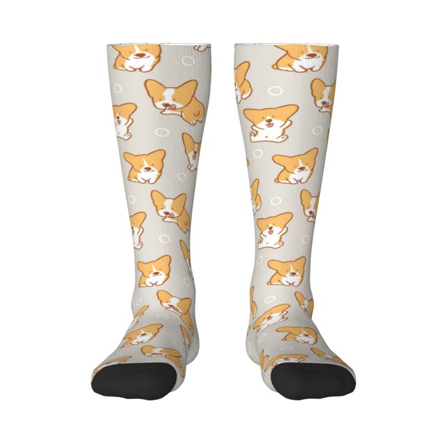 Balery Corgi Dog Calcetines novedosos Calcetines deportivos Calcetines hasta la rodilla Calcetines de algodón Calcetines originales y geniales