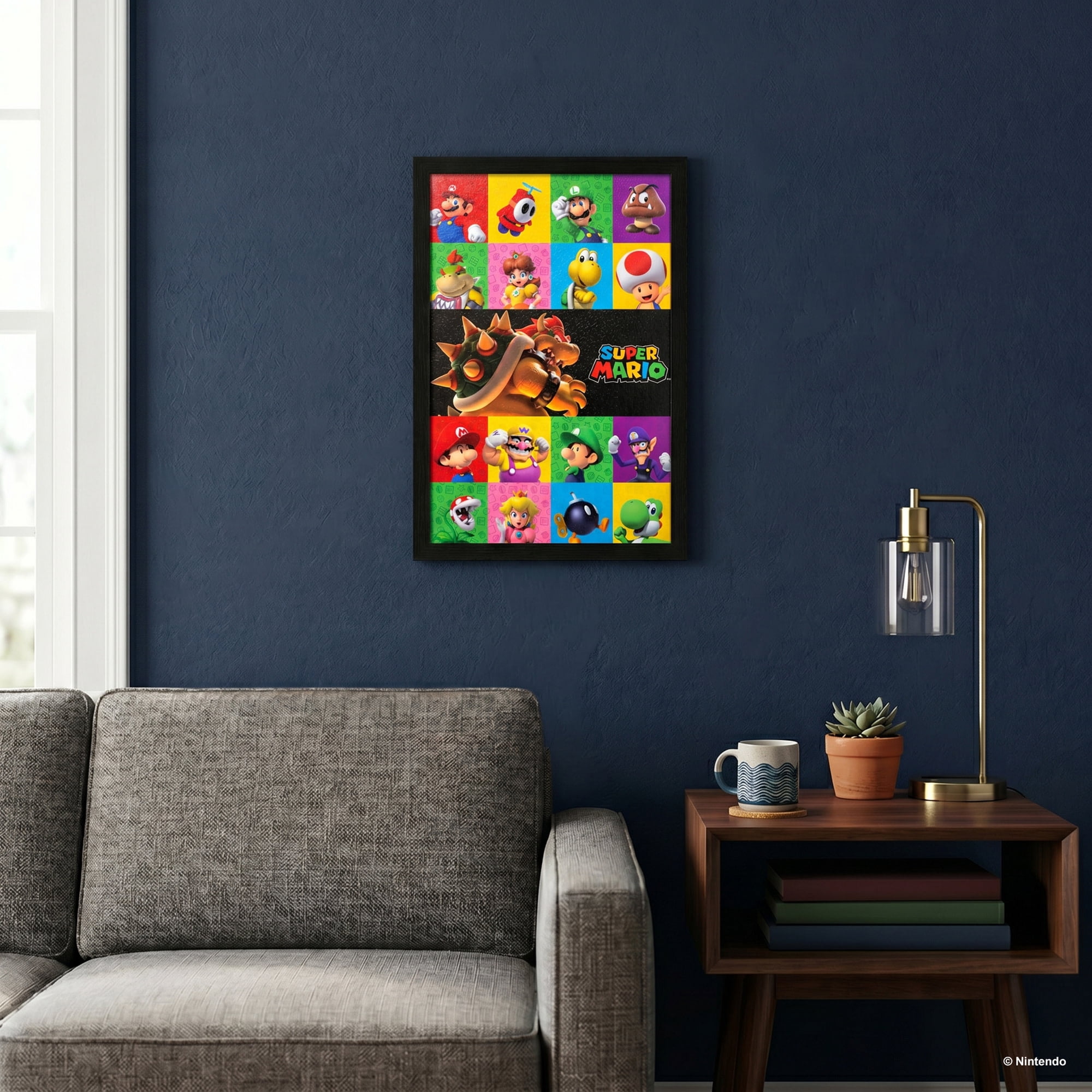 Pyramid America: Super Mario: 3D Friends & Foes - 11x17 Framed Gel Coated Poster - Video Game Artwork, Licensed Nintendo Wall Decor, Collectible Print