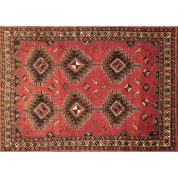 Ahgly Company Indoor Rectangle Persian Brown Traditional Area Rugs, 5' x 7'