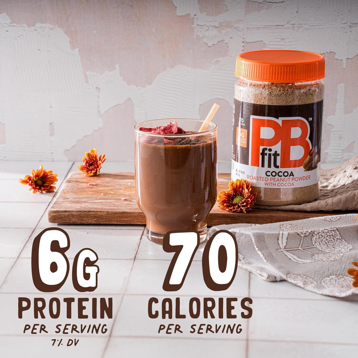 PBfit, Peanut Butter Powder, Chocolate, 15 oz (425 g) Pack of 3