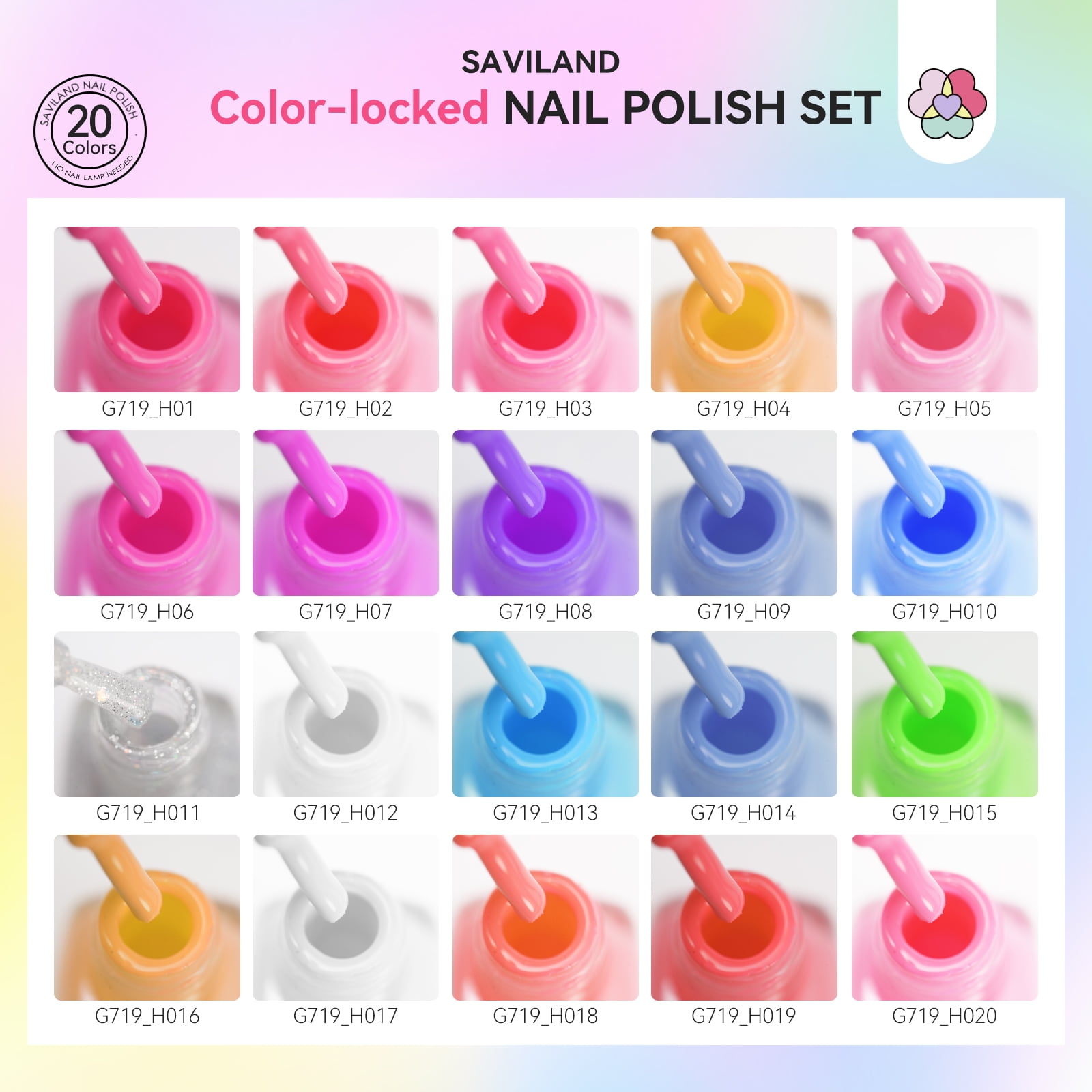 SAVILAND Color Artistry Nail Polish Set: Ultra Quick Dry Regular Nail Polish Kit 20+3 Colors Spring Summer Fingernail Polish Base Glossy & Matte Top Coat