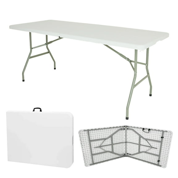 Mesa Plegable de Plastico Tipo Portafolio para  Jardin Eventos Interior y Exterior 1.80 Metros Gaon