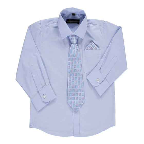 Kids World Kids World Little Boys' Dress Shirt with Accessories