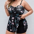 thumbnail image 2 of Uniexcosm Women's Swimsuits 2-Piece Bathing Suits Plus Size Tankini Top with Boyshorts Tummy Control Swimwear for Women, 2 of 6