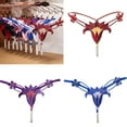 thumbnail image 2 of Pendant Pearls G String Small Underpants Lace Panties Low Waist Thongs Panties Underwear Lingerie for Women Sex, 2 of 9