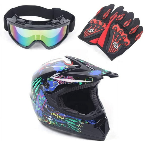 WUZSTAR Youth Adult Off Road Unisex Racing Safety Motorcycle Helmet Multi-Color Riding Helmet,M Size