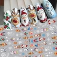 thumbnail image 3 of Pegatinas navideñas para uñas, adornos de Arte de uñas, tatuajes, pingüino, Papá Noel, alce, árbol, ciervo, oso, deslizadores lindos, copos de nieve blancos, 3 of 4