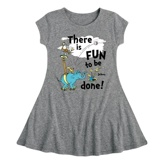 Dr. Seuss - Fun To Be Done - Girls Fit And Flare Cap Sleeve Dress