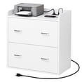 thumbnail image 5 of ModFusion 2-Drawer, 4-Metal Drawer Handle A4 Legal Letter, Lateral Wood Cabinet with Charging Hub Station, White, 5 of 10