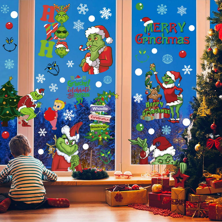 Christmas Window Clings Double Sided Christmas Window Stickers for Glass  Window Christmas Snowflake Window Decal for Xmas Holiday 