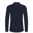 thumbnail image 4 of LVCBL Men's Shirt Long-Sleeved Linen Shirt Summer with Pockets Party Navy XL, 4 of 6