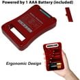 thumbnail image 5 of Battery Detective 12 Type Battery Tester (Red) with LCD Display for Household Batteries AA AAA C D 9V CR2032 CR123A N/LR1 CR2 CR-V3 2CR5 CR-P2 1.5V/3V Button Cell Batteries + AAA Batteries (4pack), 5 of 7