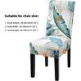 thumbnail image 2 of Chair Covers for Dining Room 6 Pack, Solid Stretch Dining Chair Covers, Washable Kitchen Slip Covers, Parson Chair Covers Set of 6 (Blue Leaf, 6 Pack), 2 of 6