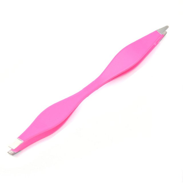 LEEYNEER Pince à Sourcils Double Extrémité Multifonction Petite Taille Recourbe-Cils Intégré en Acier Inoxydable pour Femme