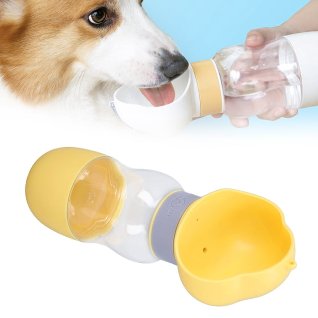 Bouteille d'Eau Portable pour Chien, Distributeur d'Eau Étanche pour Chiot avec Grand Rainure Distributeur d'Eau Portable pour Animaux de Compagnie Marche Extérieure Randonnée Voyage