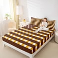 thumbnail image 4 of Homewish Modern American Flag Bed Sheets for Kids, Cartoon Stars Print King Sheets, Orange Brown Abstract Sheet Set, Microfiber Bedroom Decor, 4 Pieces, 4 of 7