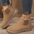 thumbnail image 2 of IEMIEMIEM Women's Chelsea Boots Comfortable Soft Vegan Leather Non-Slip Sole Outdoor Memory Foam Ankle Orthotic Boots for Women Walking Shoes 8 Wide Khaki, 2 of 7