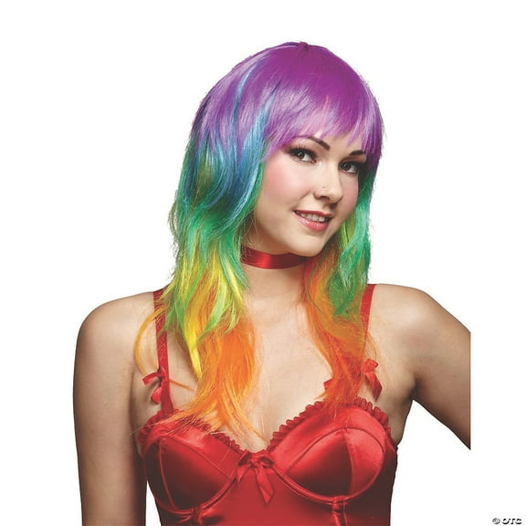 Rainbow Multicolor Wig Adult Halloween Accessory