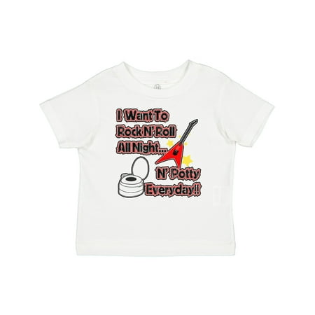 

Inktastic I Want to Rock N Roll N Potty Everyday!! Gift Baby Boy or Baby Girl T-Shirt