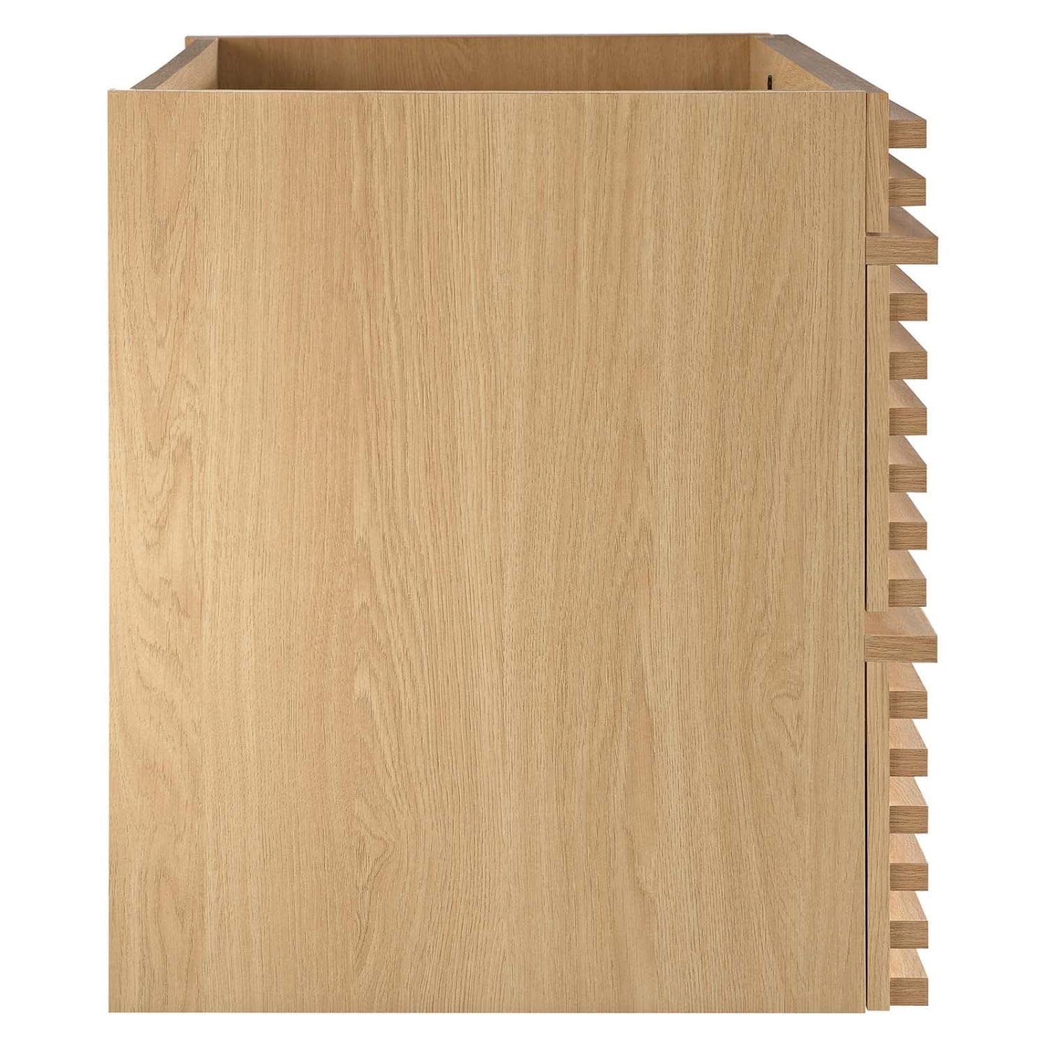Saltoro Sherpi Render 36" Wall-Mount Bathroom Vanity Cabinet, Oak