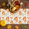 thumbnail image 3 of Fall Table Runner Thanksgiving Orange Pumpkin Table Runners Maple Leaf Sage Green Leaves Cotton Linen Dresser Scarf Kitchen Dining Table Decor for Fall Holiday Party Decor 13x90 Inch, 3 of 9